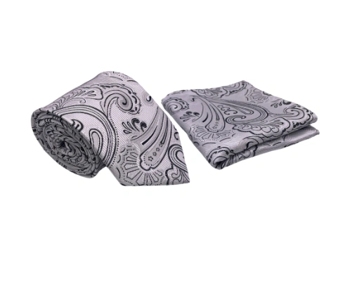 Elevated Paisley: A Sophisticated Tie & Pocket Square Set for the Modern Gentleman.